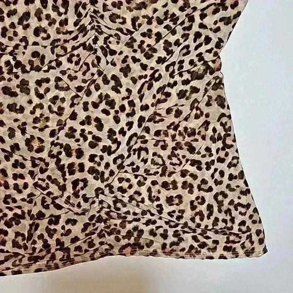 INC  concepts top sz M long sleeve leopard print blouse runched top casual - Picture 4 of 9